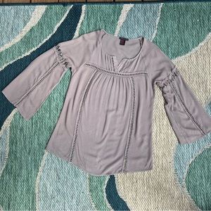 Imaginary Voyage embroidered 3/4 sleeve blouse